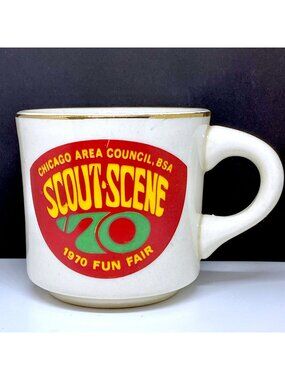 Boy Scouts America Retro 1970s Vintage Mug Chicago Area Council Fun Fair Graphic